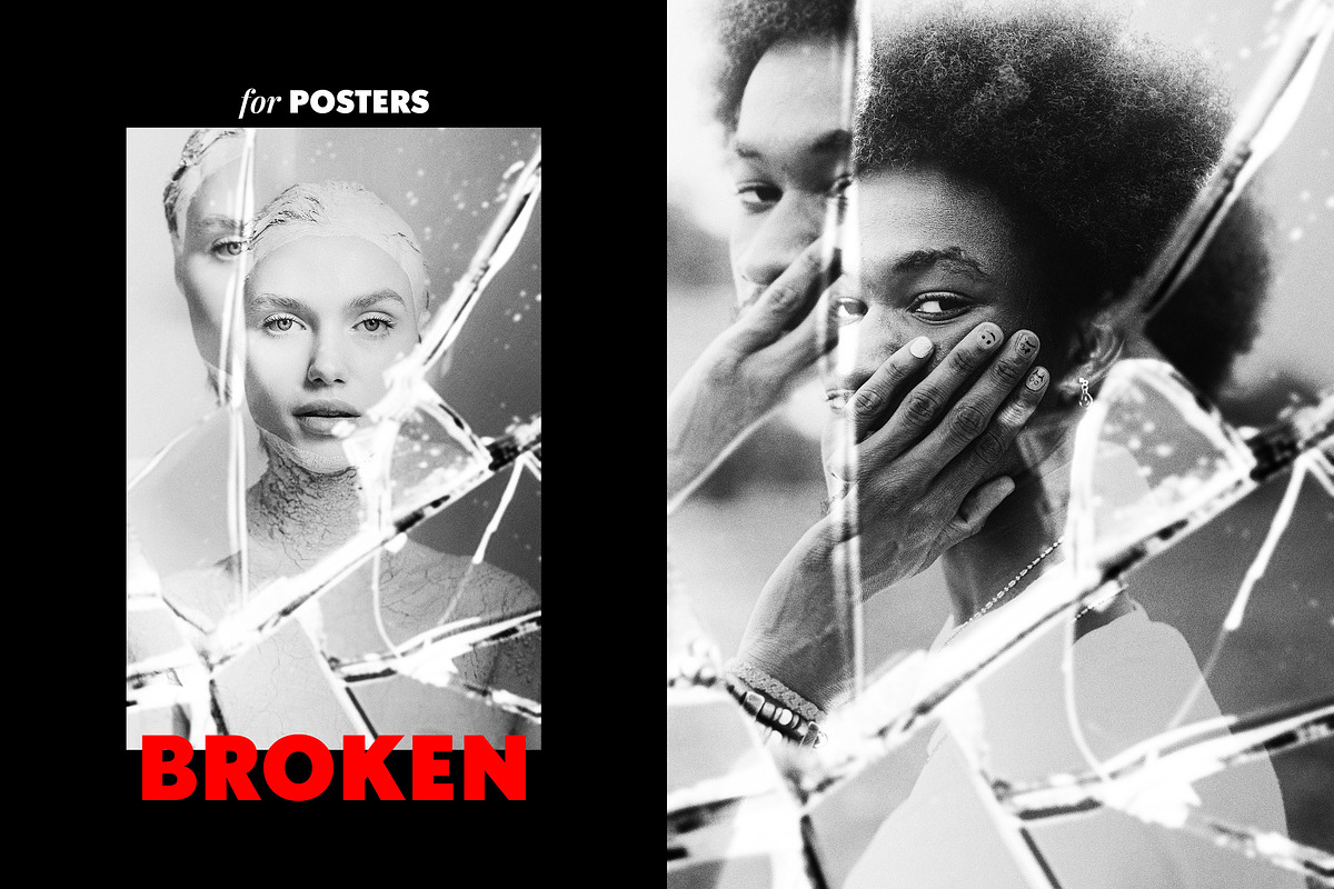 潮流扭曲故障玻璃破碎人像照片修图PS特效滤镜插件样机素材 Shattered Mirror Photo Effect 插件预设 第1张-素材湾丨精选海外优质设计素材资源 潮流扭曲故障玻璃破碎人像照片修图PS特效滤镜插件样机素材 Shattered Mirror Photo Effect 插件预设 sucaiwan.com