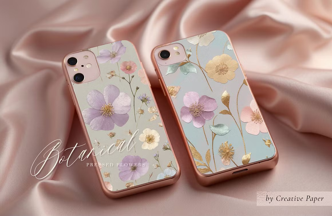 36款现代优雅婚礼请柬贺卡封面设计花卉背景图PNG/JPG格式素材 Pressed Flowers Elements 图片素材 sucaiwan.com