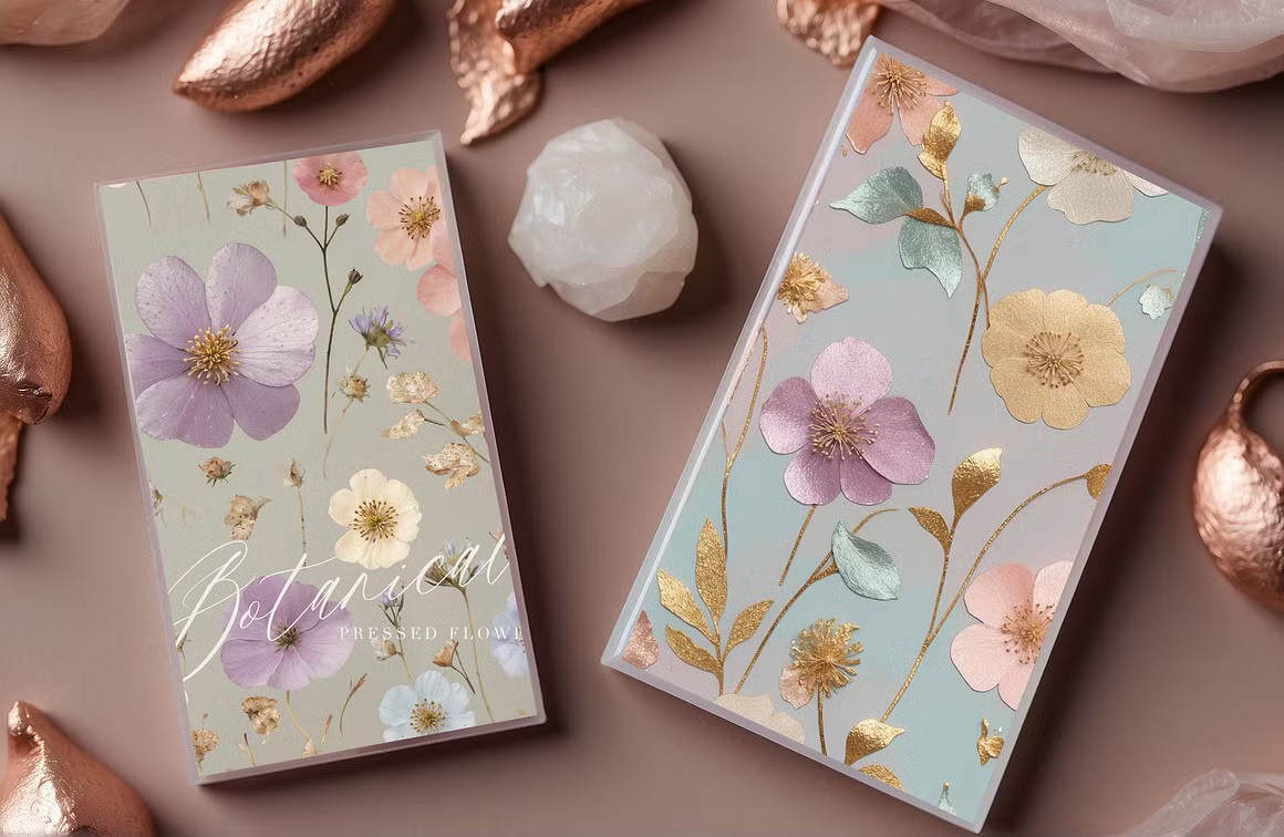 36款现代优雅婚礼请柬贺卡封面设计花卉背景图PNG/JPG格式素材 Pressed Flowers Elements 图片素材 sucaiwan.com