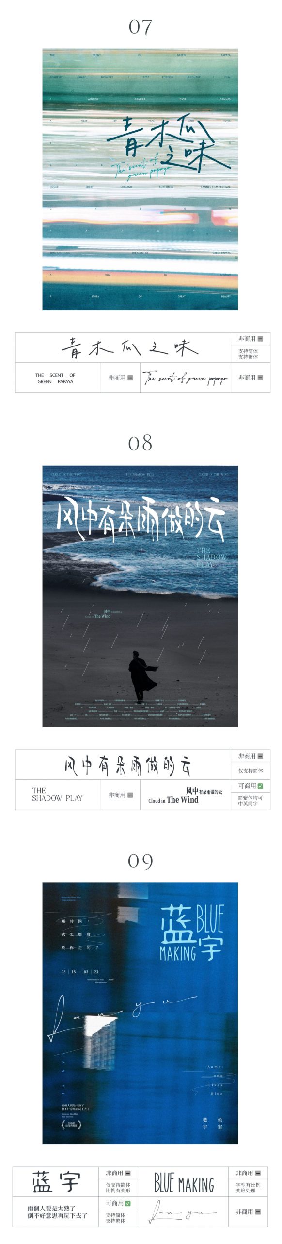 20个怀旧情绪文艺电影短片字体书籍展览海报排版视频剪辑中文/英文字体 设计素材 sucaiwan.com