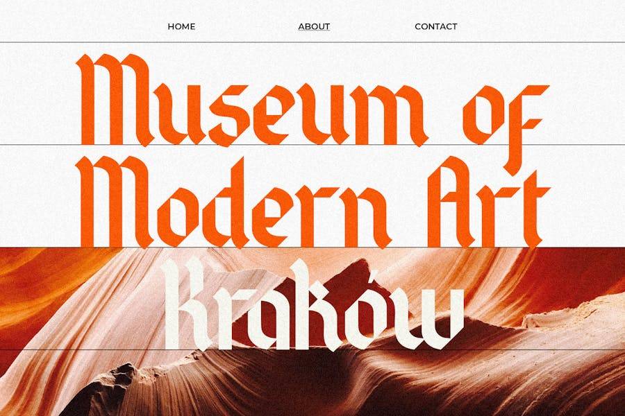时尚复古品牌海报徽标设计无衬线英文字体安装包 Mighty Empire – Modern Blackletter 设计素材 sucaiwan.com