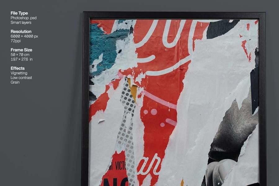 时尚逼真海报艺术品挂画设计展示贴图PSD相框画框效果图样机模板素材 Interior Frame Mockup 样机素材 sucaiwan.com