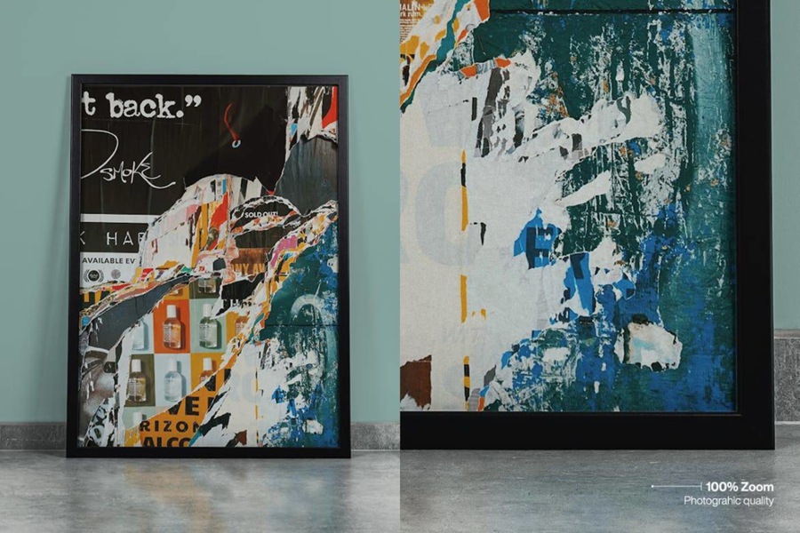 时尚逼真海报艺术品挂画设计展示贴图PSD相框画框效果图样机模板素材 Interior Frame Mockup 样机素材 sucaiwan.com