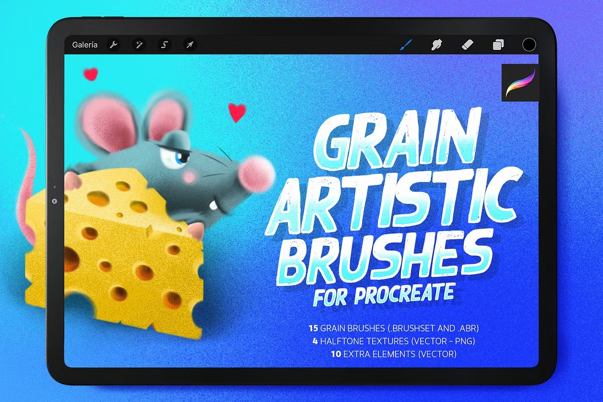 创意半色调颗粒纹理绘画笔触效果iPad Procreate&PS笔刷画笔设计素材 Grain artistic brushes for Procreate 笔刷资源 第1张-素材湾丨精选海外优质设计素材资源 创意半色调颗粒纹理绘画笔触效果iPad Procreate&PS笔刷画笔设计素材 Grain artistic brushes for Procreate 笔刷资源 sucaiwan.com
