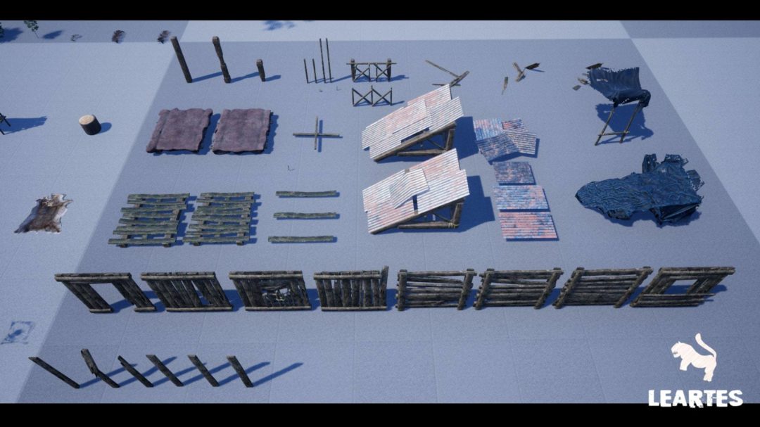 UE素材 后现代世界末日避难小岛岛屿木屋房屋3D模型 Unreal Engine – Abandoned Hut in Tropical Island (Survival / Post Apocalyptic) 设计素材 sucaiwan.com