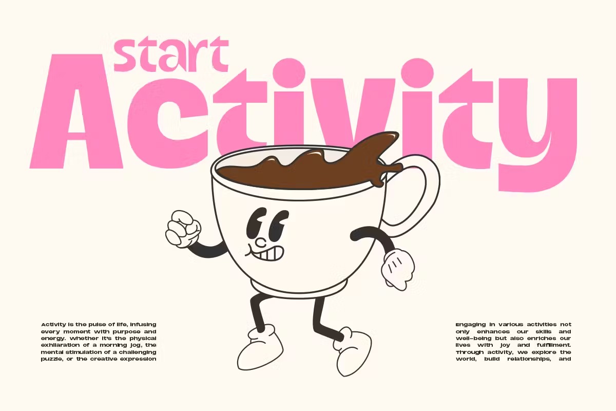 现代流行趣味卡通逆反差海报杂志包装标题LOGO设计PSAI英文字体安装包 Gifka – Modern Retro Sans 设计素材 sucaiwan.com