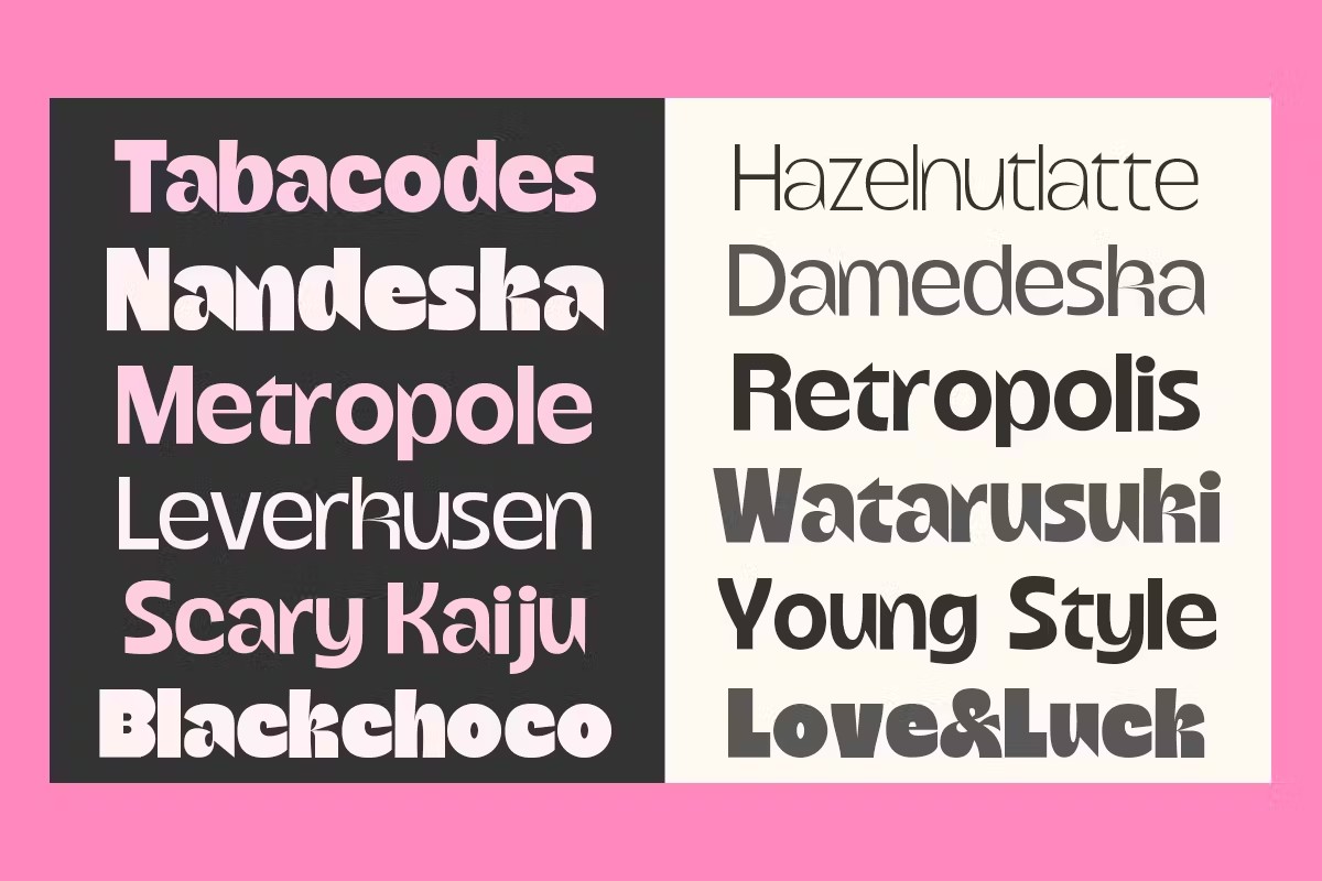 现代流行趣味卡通逆反差海报杂志包装标题LOGO设计PSAI英文字体安装包 Gifka – Modern Retro Sans 设计素材 sucaiwan.com