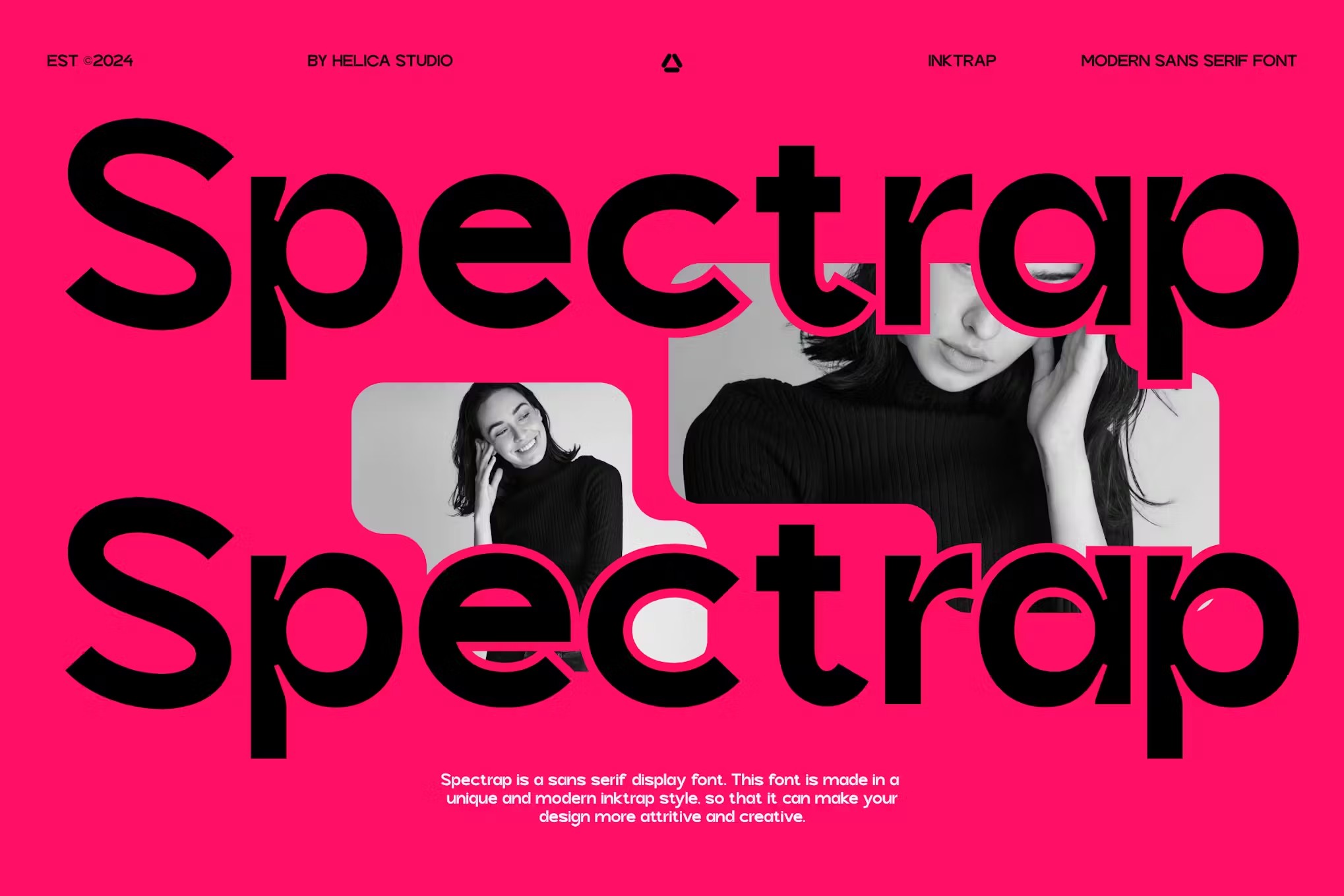 潮流经典杂志海报标题LOGO设计PSAI无衬线英文字体安装包 Spectrap Inktraped Sans Serif 设计素材 sucaiwan.com