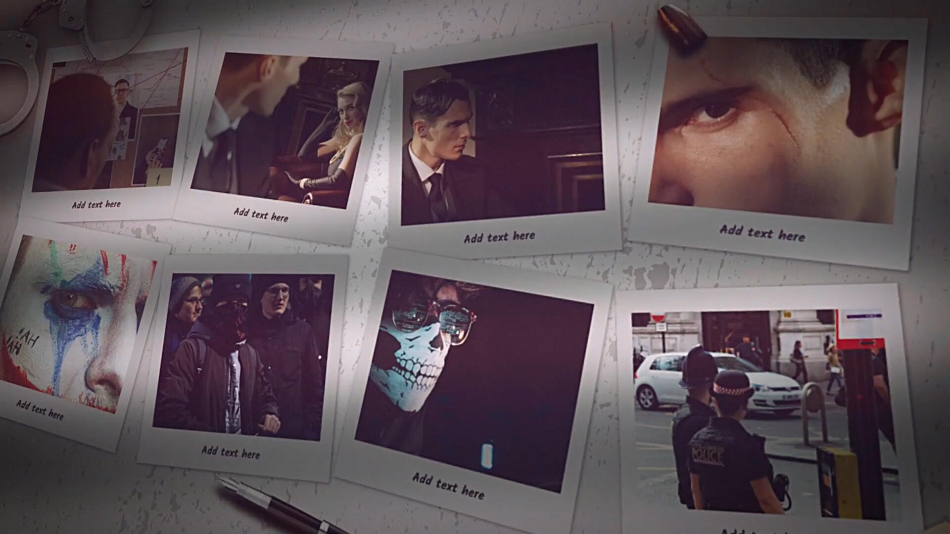 达芬奇模板：老式黑暗悬疑风格侦探历史纸质犯罪照片开场片头模板 , sucaiwan.com