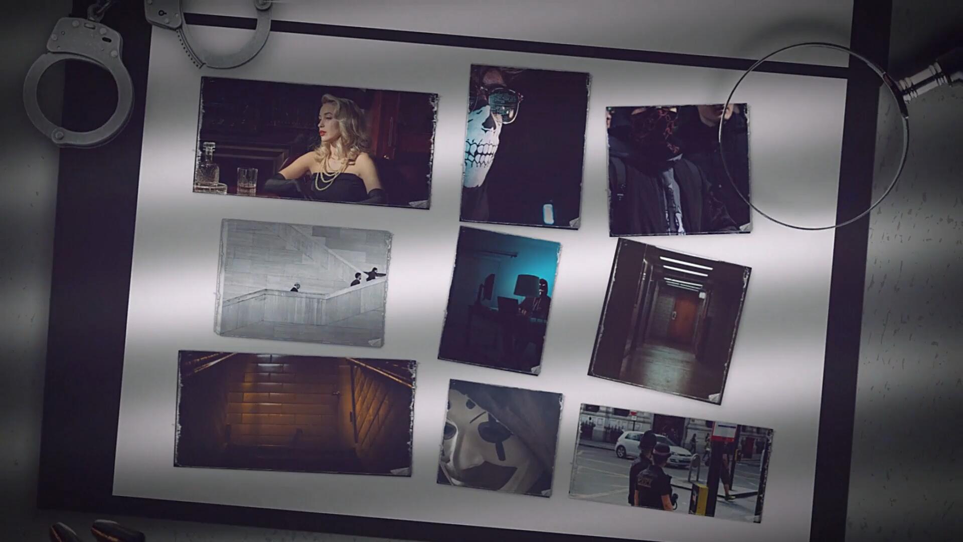 达芬奇模板：老式黑暗悬疑风格侦探历史纸质犯罪照片开场片头模板 , sucaiwan.com