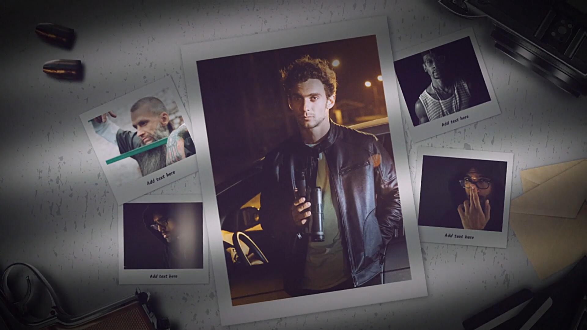 达芬奇模板：老式黑暗悬疑风格侦探历史纸质犯罪照片开场片头模板 , sucaiwan.com