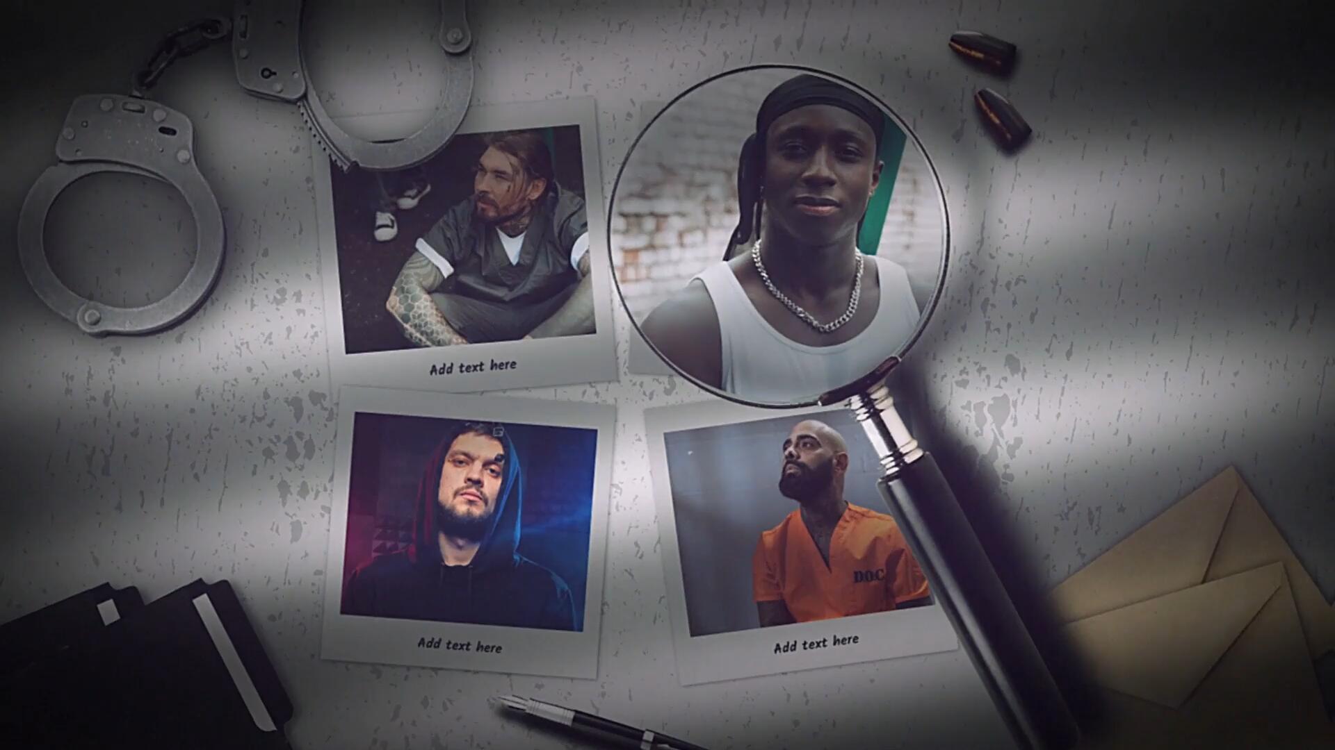 达芬奇模板：老式黑暗悬疑风格侦探历史纸质犯罪照片开场片头模板 , sucaiwan.com