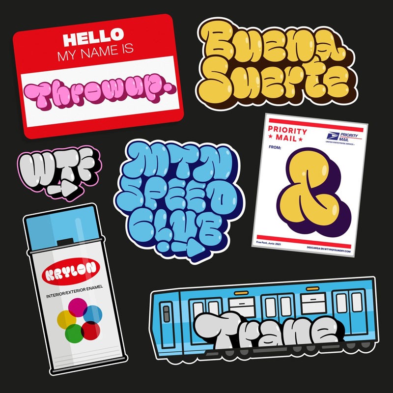 Throwup涂鸦风英文字体 设计素材 sucaiwan.com