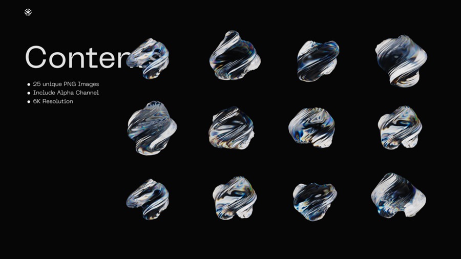 高质量镀铬镭射透明玻璃3D抽象形状PNG素材合集 Refractive Vol01 - PNG 2K 图片素材 第6张-素材湾丨精选海外优质设计素材资源 高质量镀铬镭射透明玻璃3D抽象形状PNG素材合集 Refractive Vol01 - PNG 2K 图片素材 sucaiwan.com