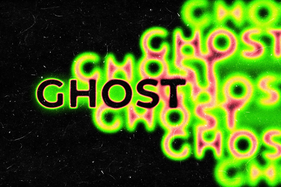 潮流重影复制融化文本标题LOGO效果划痕灰尘纹理PS特效滤镜插件样机模板素材 Ghost Duplication Melting Text Effect 插件预设 sucaiwan.com