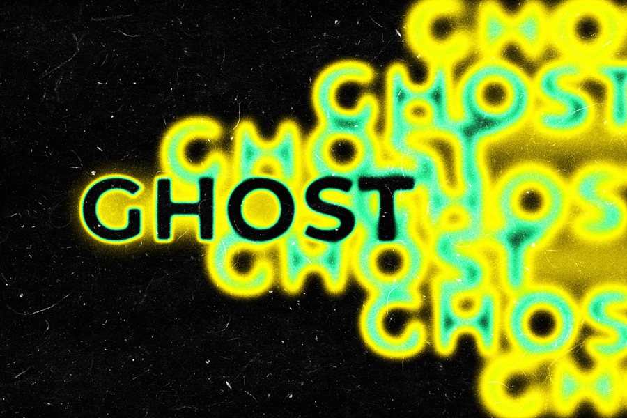 潮流重影复制融化文本标题LOGO效果划痕灰尘纹理PS特效滤镜插件样机模板素材 Ghost Duplication Melting Text Effect 插件预设 sucaiwan.com