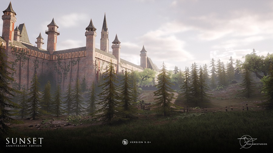 UE素材 日落场景中世纪砖砌城堡建筑教堂房屋3D模型素材 Unreal Engine – Sunset – Modular Medieval Brick Buildings 样机素材 第2张-素材湾丨精选海外优质设计素材资源 UE素材 日落场景中世纪砖砌城堡建筑教堂房屋3D模型素材 Unreal Engine – Sunset – Modular Medieval Brick Buildings 样机素材 sucaiwan.com