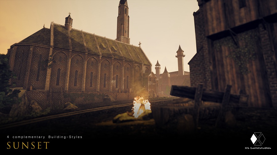 UE素材 日落场景中世纪砖砌城堡建筑教堂房屋3D模型素材 Unreal Engine – Sunset – Modular Medieval Brick Buildings 样机素材 第13张-素材湾丨精选海外优质设计素材资源 UE素材 日落场景中世纪砖砌城堡建筑教堂房屋3D模型素材 Unreal Engine – Sunset – Modular Medieval Brick Buildings 样机素材 sucaiwan.com