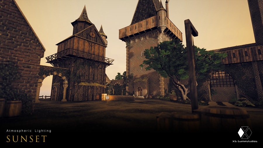 UE素材 日落场景中世纪砖砌城堡建筑教堂房屋3D模型素材 Unreal Engine – Sunset – Modular Medieval Brick Buildings 样机素材 第12张-素材湾丨精选海外优质设计素材资源 UE素材 日落场景中世纪砖砌城堡建筑教堂房屋3D模型素材 Unreal Engine – Sunset – Modular Medieval Brick Buildings 样机素材 sucaiwan.com