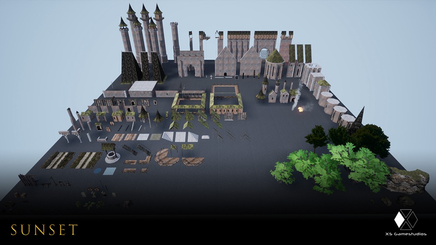 UE素材 日落场景中世纪砖砌城堡建筑教堂房屋3D模型素材 Unreal Engine – Sunset – Modular Medieval Brick Buildings 样机素材 第20张-素材湾丨精选海外优质设计素材资源 UE素材 日落场景中世纪砖砌城堡建筑教堂房屋3D模型素材 Unreal Engine – Sunset – Modular Medieval Brick Buildings 样机素材 sucaiwan.com