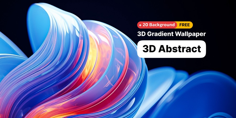 21款高级扭曲3D渐变玻璃水晶质感抽象艺术高清壁纸背景图片设计素材 3D Gradient Wallpaper – Abstract background 图片素材 sucaiwan.com