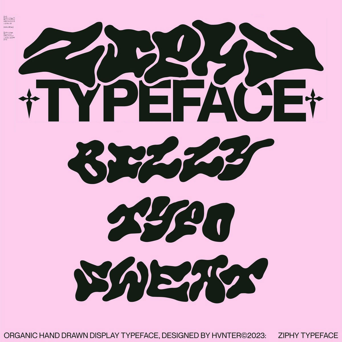 复古Y2K千禧风酸性嘻哈说唱海报标题logo徽标设计英文字体素材 Hvnter – ziphy font , sucaiwan.com
