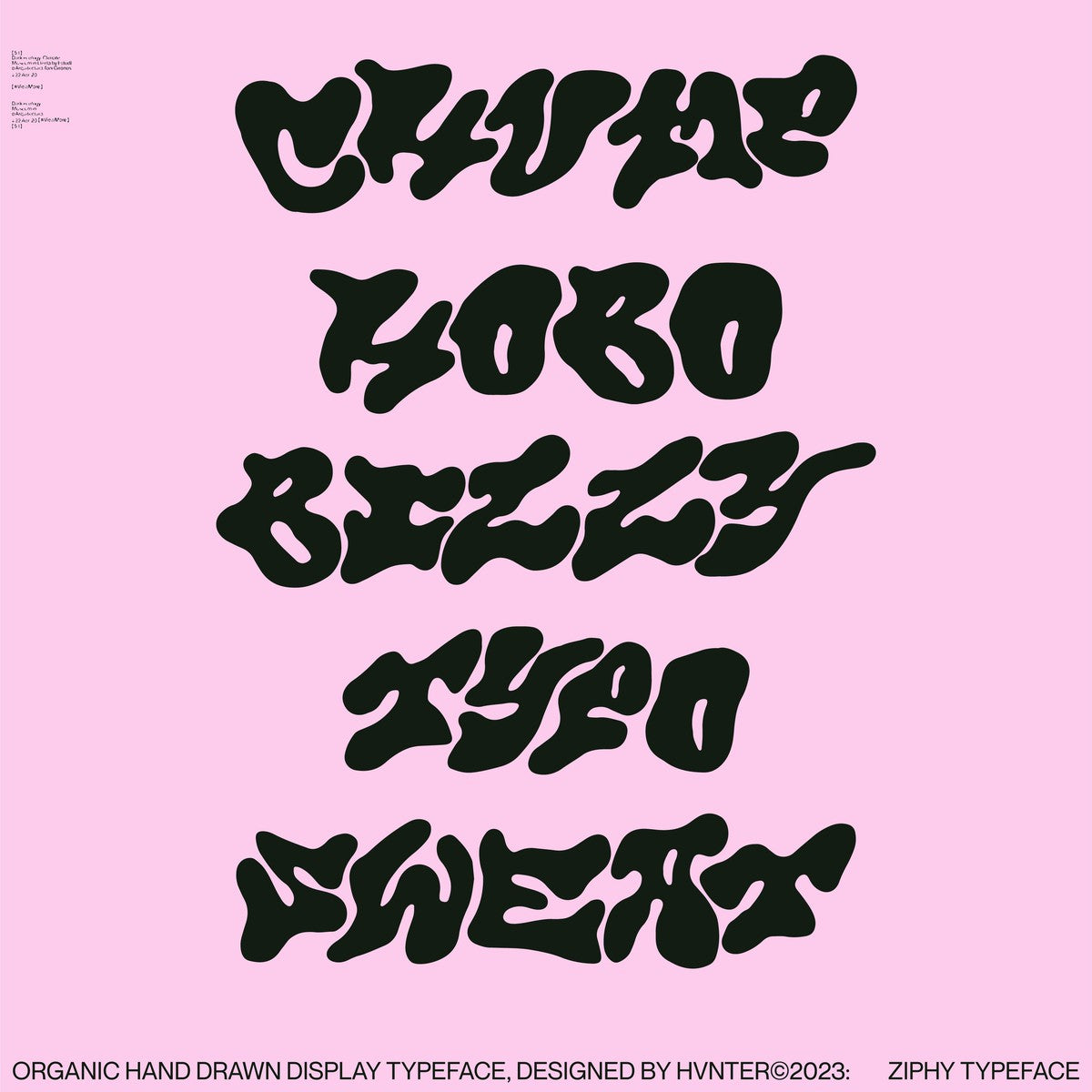 复古Y2K千禧风酸性嘻哈说唱海报标题logo徽标设计英文字体素材 Hvnter – ziphy font , sucaiwan.com