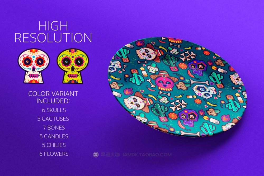 卡通趣味创意墨西哥亡灵节万圣节元素骷髅头仙人掌蜡烛AI矢量手绘插画设计素材 Halloween Day of The Dead pattern illustration 图片素材 第2张-素材湾丨精选海外优质设计素材资源 卡通趣味创意墨西哥亡灵节万圣节元素骷髅头仙人掌蜡烛AI矢量手绘插画设计素材 Halloween Day of The Dead pattern illustration 图片素材 sucaiwan.com