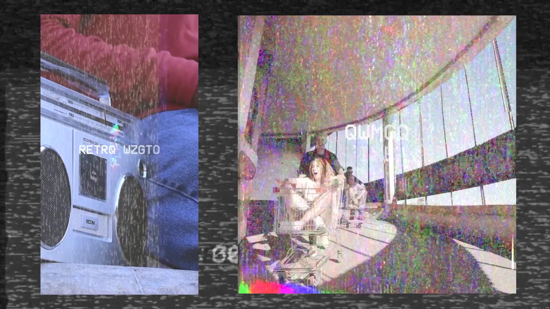 Fcpx插件 9组创意竖版VHS信号故障模拟品牌宣传片短片过渡特效 Vertical And Square VHS Transitions 插件预设 sucaiwan.com