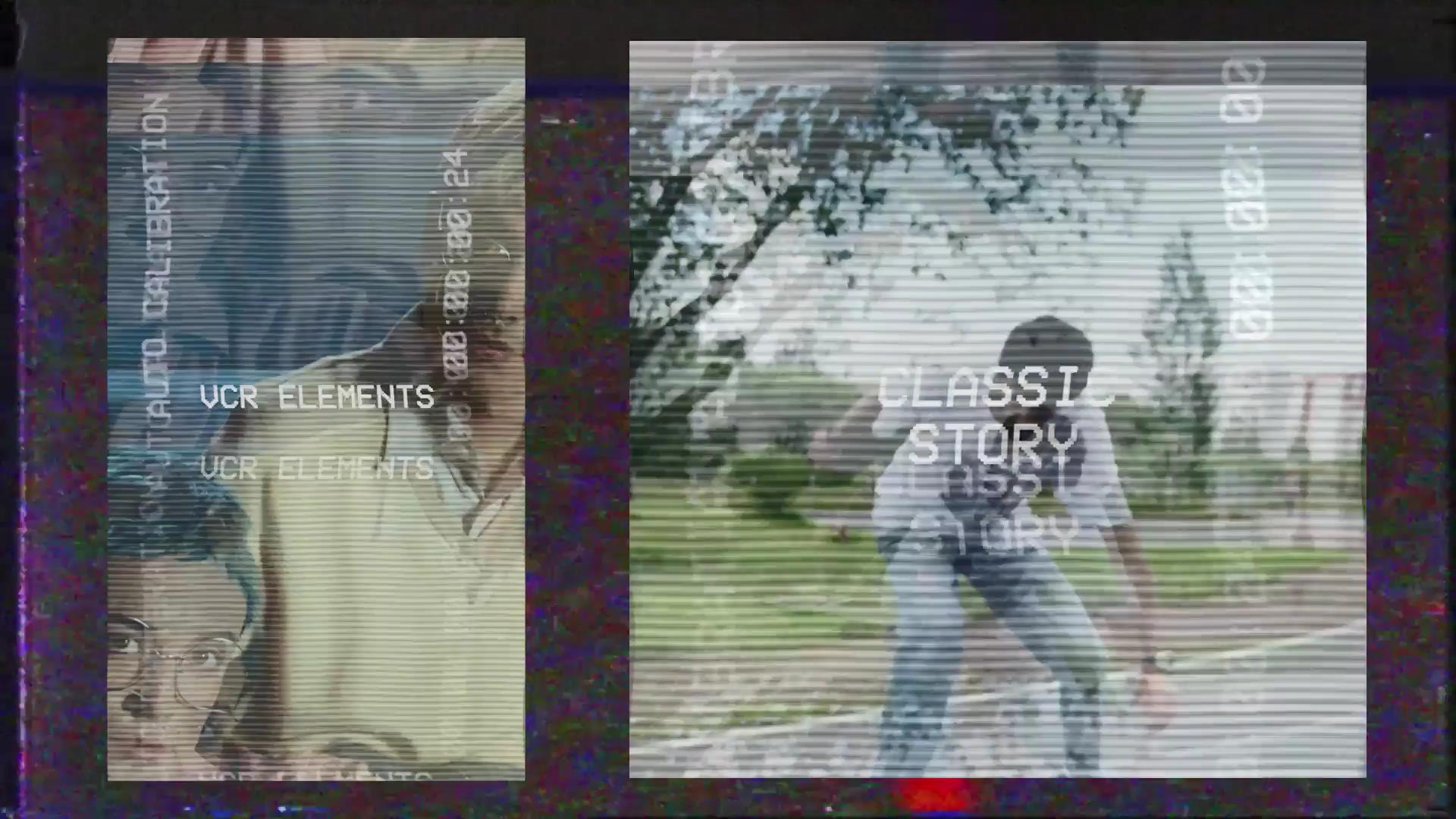 Fcpx插件 9组创意竖版VHS信号故障模拟品牌宣传片短片过渡特效 Vertical And Square VHS Transitions 插件预设 sucaiwan.com