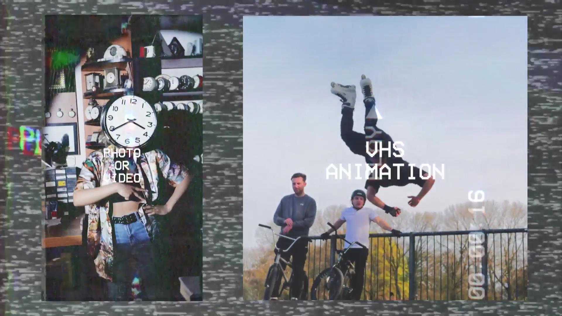 Fcpx插件 9组创意竖版VHS信号故障模拟品牌宣传片短片过渡特效 Vertical And Square VHS Transitions 插件预设 sucaiwan.com