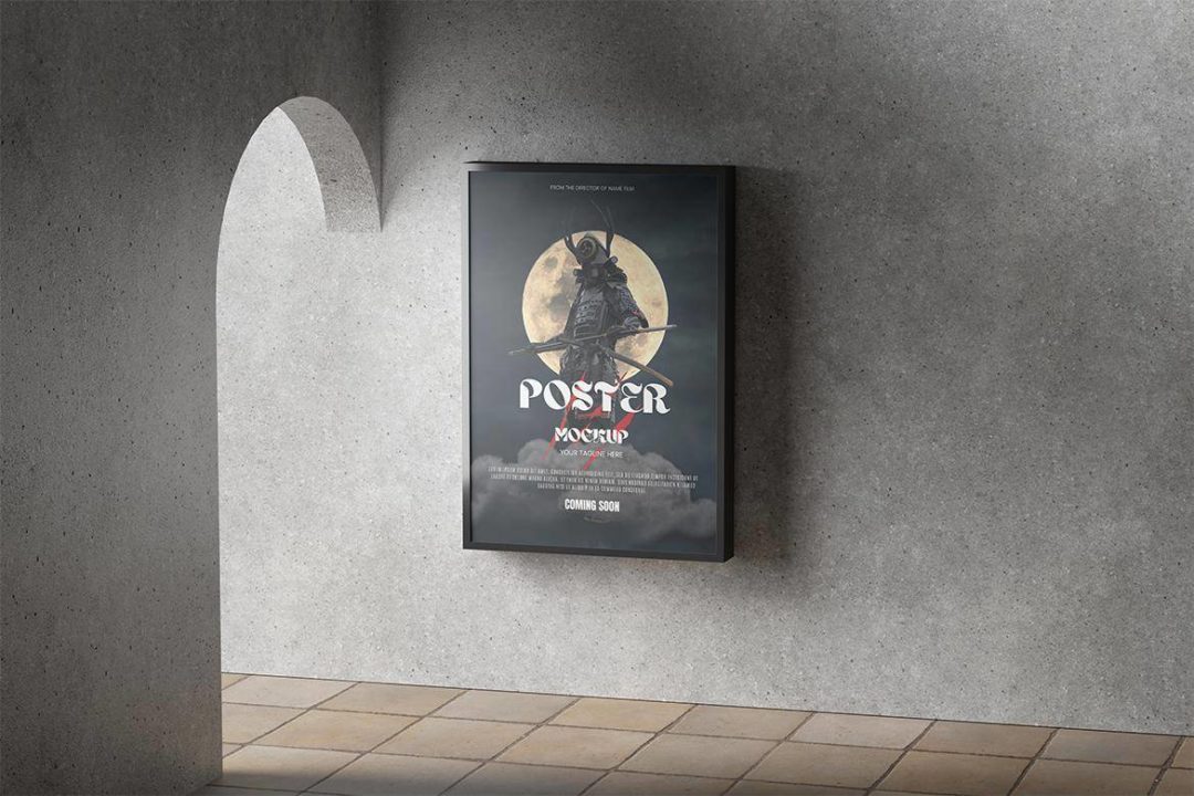 3款逼真海报艺术品挂画设计效果图室内相框展示效果图PSD样机模板 Film Poster Mockup 样机素材 sucaiwan.com