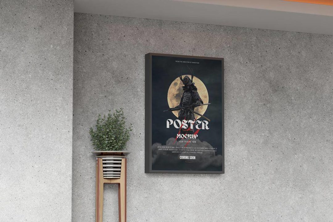 3款逼真海报艺术品挂画设计效果图室内相框展示效果图PSD样机模板 Film Poster Mockup 样机素材 sucaiwan.com