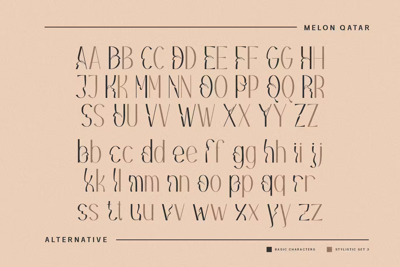 现代复古波西米亚风品牌海报徽标设计无衬线英文字体安装包 Melon Qatar Typeface 设计素材 sucaiwan.com