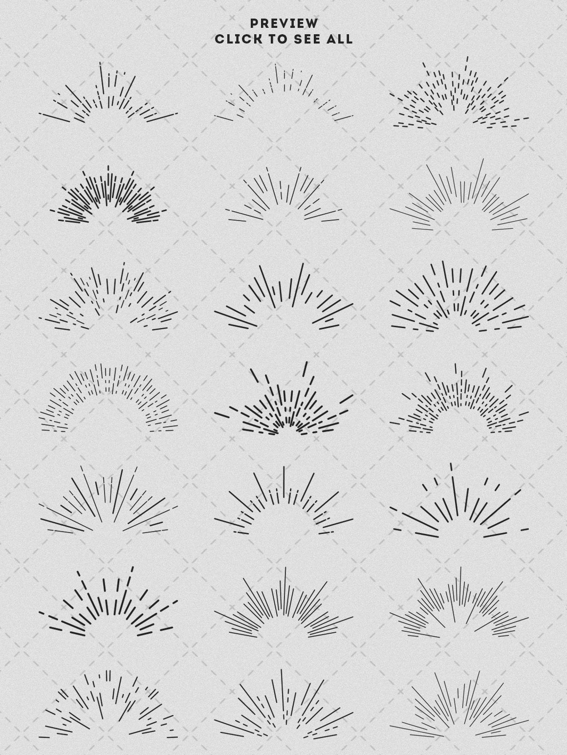 75款创意半星爆爆炸线条装饰元素抽象艺术AI矢量设计素材 Retro Starbursts Vol. II 图片素材 sucaiwan.com