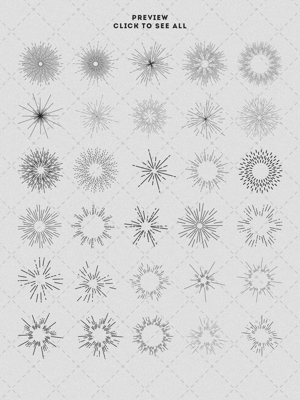 75款创意半星爆爆炸线条装饰元素抽象艺术AI矢量设计素材 Retro Starbursts Vol. II 图片素材 sucaiwan.com