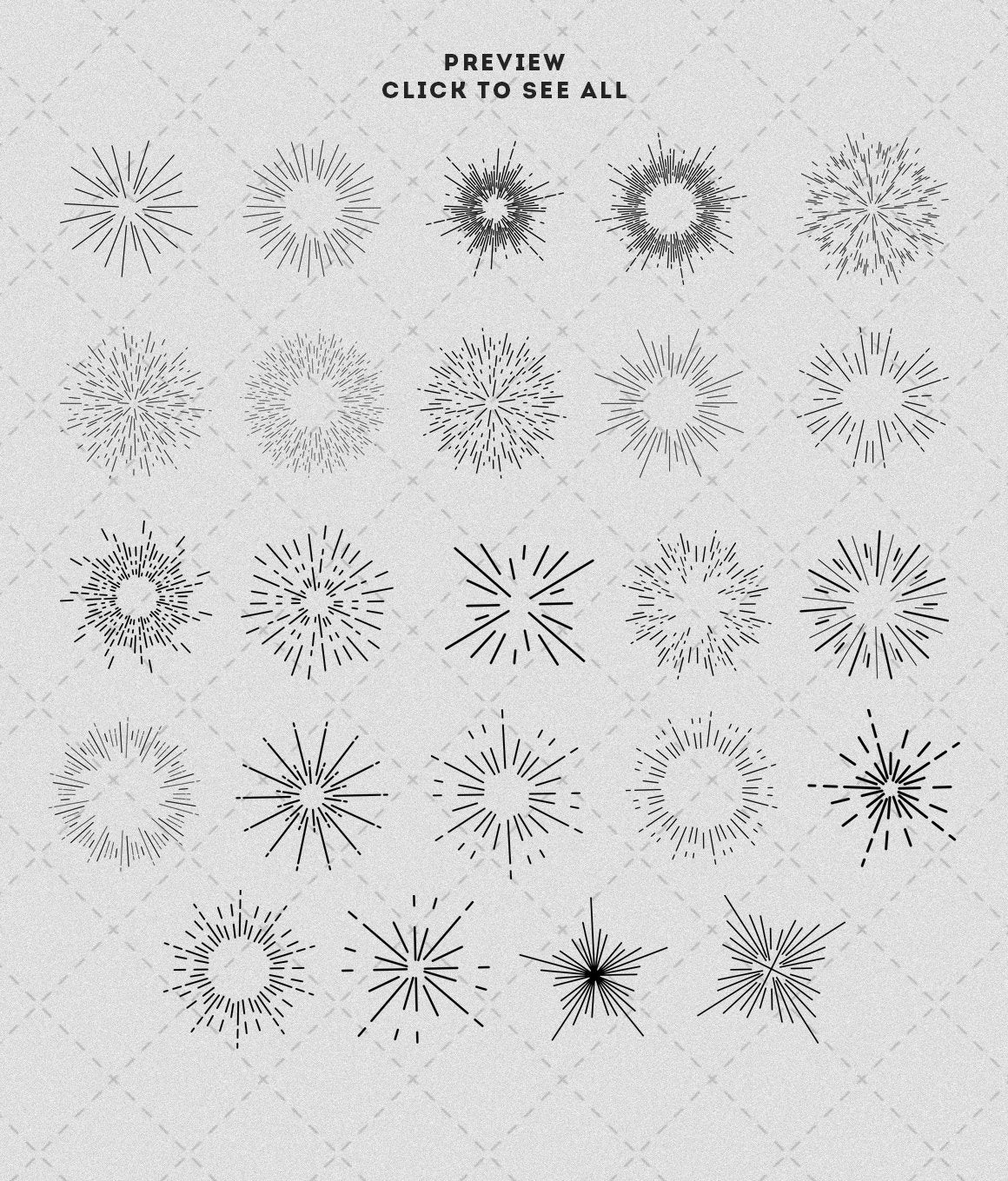 75款创意半星爆爆炸线条装饰元素抽象艺术AI矢量设计素材 Retro Starbursts Vol. II 图片素材 sucaiwan.com