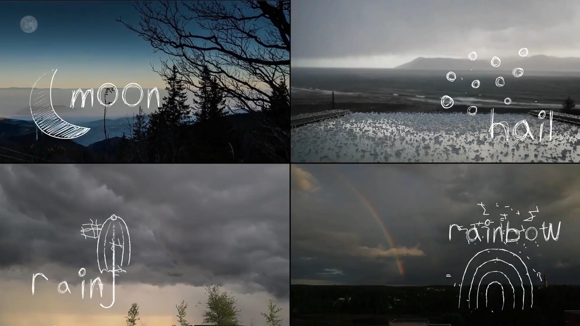 FCPX插件：趣味天气手绘涂鸦风格风雨云雾标题4K动画效果 , sucaiwan.com
