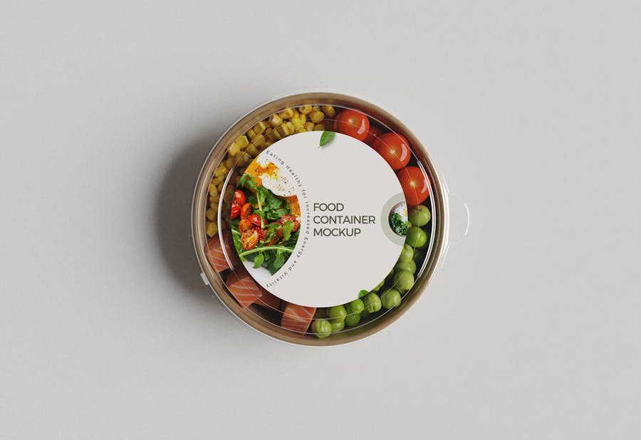 6款逼真食品美食外卖包装盒容器设计Ps展示贴图效果图样机模板 Food Container Mockup 样机素材 sucaiwan.com