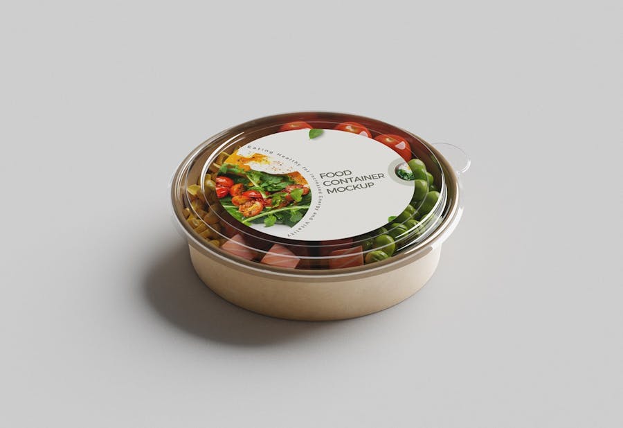 6款逼真食品美食外卖包装盒容器设计Ps展示贴图效果图样机模板 Food Container Mockup 样机素材 sucaiwan.com