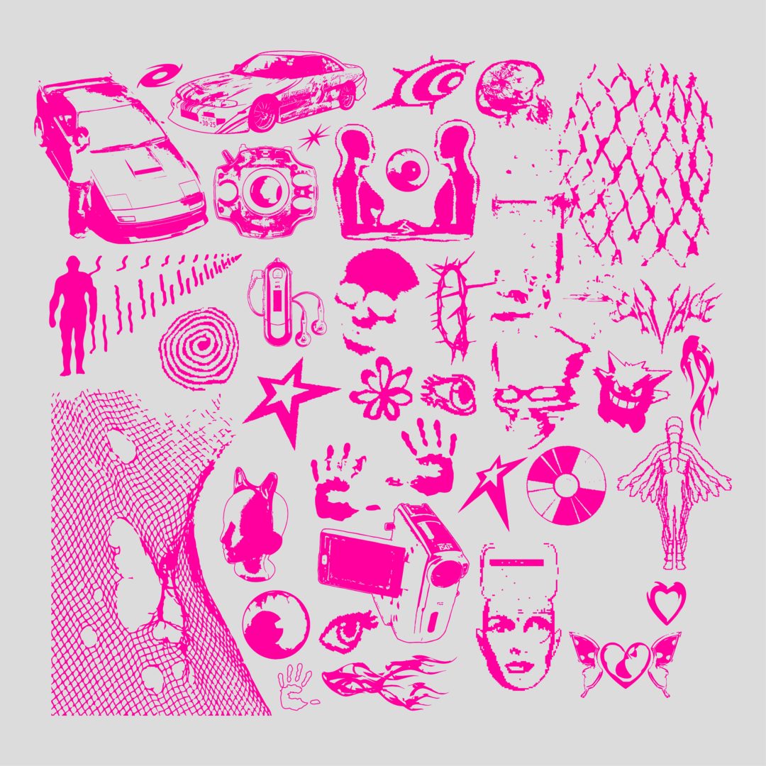 70款复古Y2K酸性服装纹身图案图形AI矢量设计素材 Y2K VECTOR PACK VOL.2 图片素材 sucaiwan.com