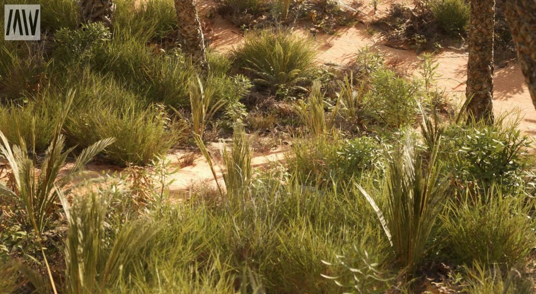 UE素材 沙漠戈壁绿洲椰子棕榈树湖泊场景3D模型素材 Unreal Engine – Dune Desert Landscape 样机素材 sucaiwan.com