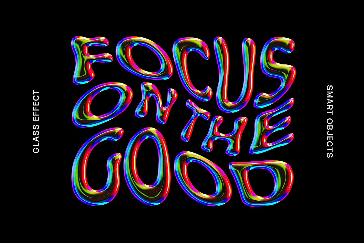 潮流渐变玻璃质感3D立体文字标志LOGO效果PS特效样机模板素材 Vivid Glass Text & Logo Effect 插件预设 sucaiwan.com