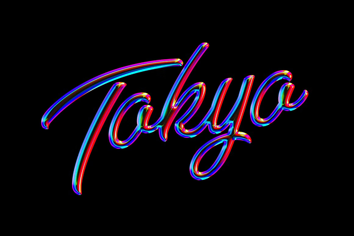 潮流渐变玻璃质感3D立体文字标志LOGO效果PS特效样机模板素材 Vivid Glass Text & Logo Effect 插件预设 sucaiwan.com