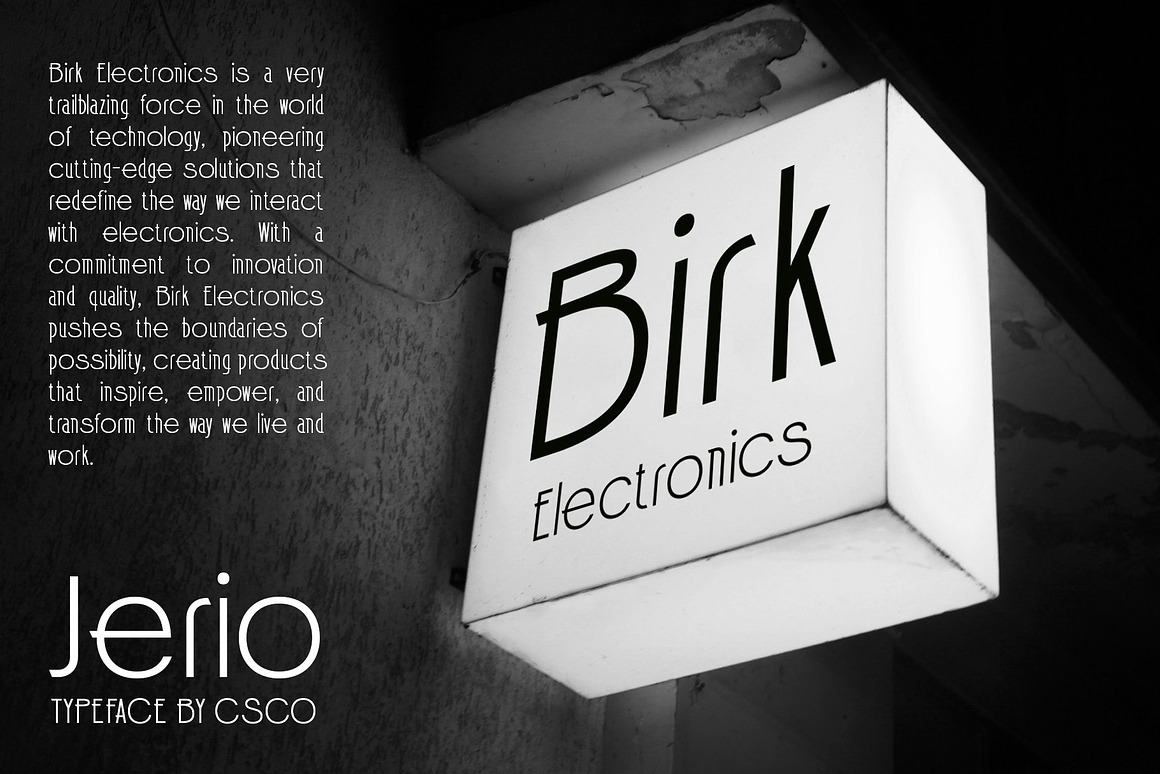 现代时尚品牌海报徽标设计无衬线英文字体安装包 Jerio – Modern Sans Serif 设计素材 sucaiwan.com
