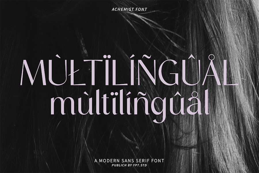 优雅品牌杂志海报徽标设计无衬线英文字体安装包 Achemist Modern Font 设计素材 sucaiwan.com