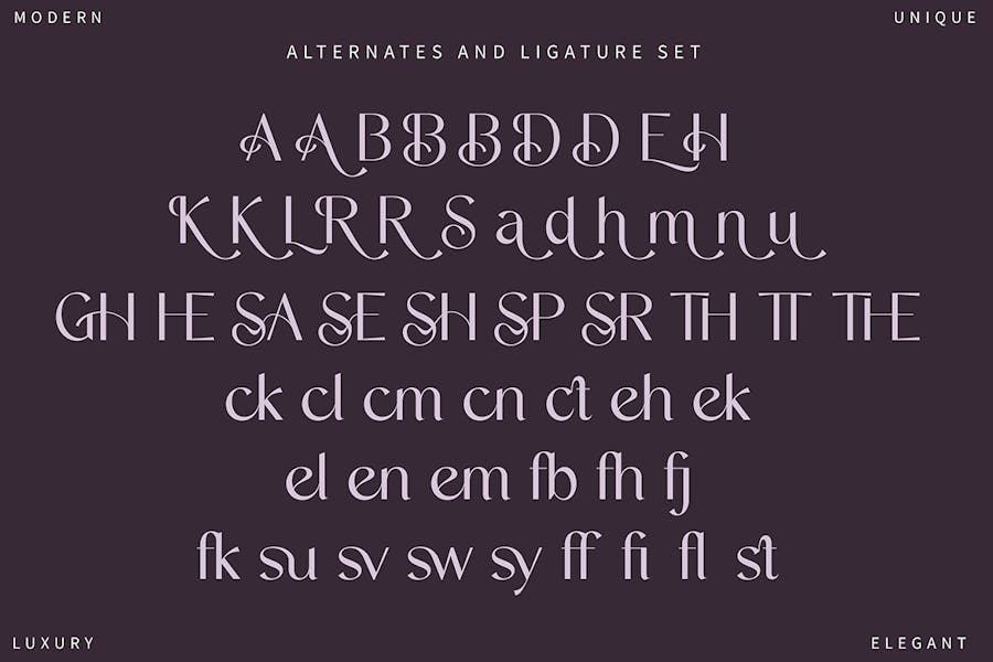 优雅品牌杂志海报徽标设计无衬线英文字体安装包 Achemist Modern Font 设计素材 sucaiwan.com