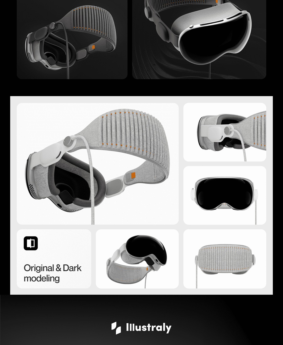 高级苹果头戴式显示设备VR眼镜3D插图图标Icons设计Blender/PNG/FBX格式素材 Apple Vision Pro 图片素材 第9张-素材湾丨精选海外优质设计素材资源 高级苹果头戴式显示设备VR眼镜3D插图图标Icons设计Blender/PNG/FBX格式素材 Apple Vision Pro 图片素材 sucaiwan.com