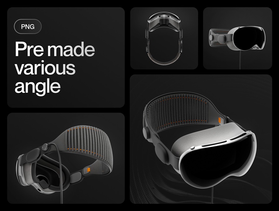 高级苹果头戴式显示设备VR眼镜3D插图图标Icons设计Blender/PNG/FBX格式素材 Apple Vision Pro 图片素材 第8张-素材湾丨精选海外优质设计素材资源 高级苹果头戴式显示设备VR眼镜3D插图图标Icons设计Blender/PNG/FBX格式素材 Apple Vision Pro 图片素材 sucaiwan.com