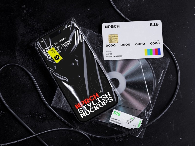 16款风格化工业风品牌VI设计名片杂志iPhone手机笔记本电脑快递包装展示效果图PS样机模板 Bvge, Branding Mockups 样机素材 sucaiwan.com